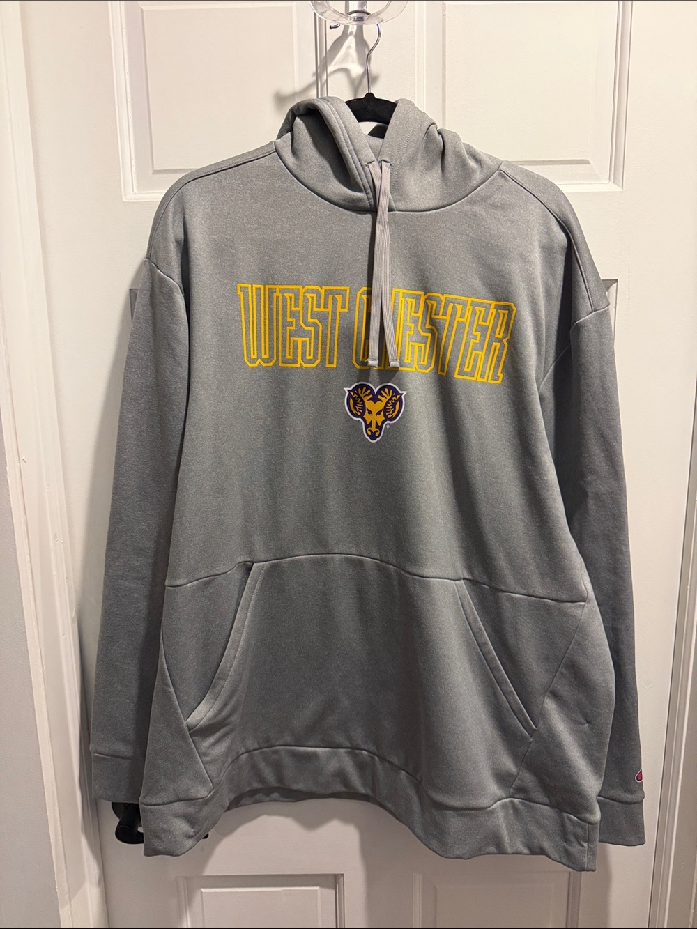 Champion Gray West Chester Hoodie with Yellow Logo